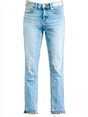 NWOT rag & bone Light Wash Blue Capri Skinny Jeans Raw Hem Size 24